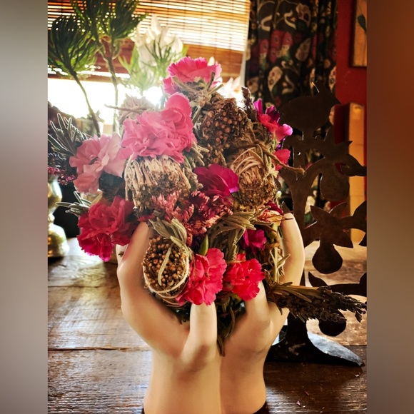 Single Sage Smudge Stick & Dried Herbs. - Picture 1 of 2